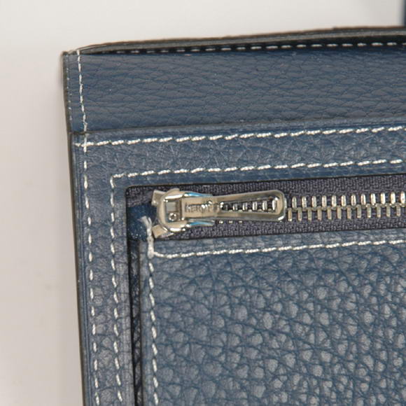 Cheap Fake Hermes Bearn Japonaise Bi-Fold Wallets H208 Dark Blue